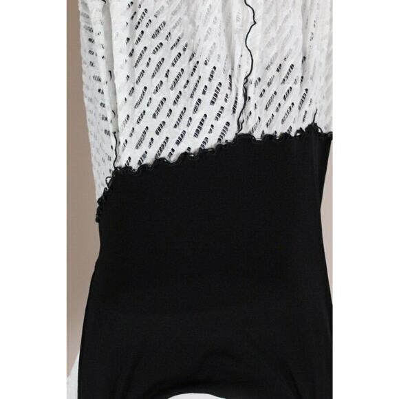 GISELLE SHEPATIN Sz M Medium Black White Mesh Tank Sleeveless Top NWT 288.00 - Picture 6 of 7